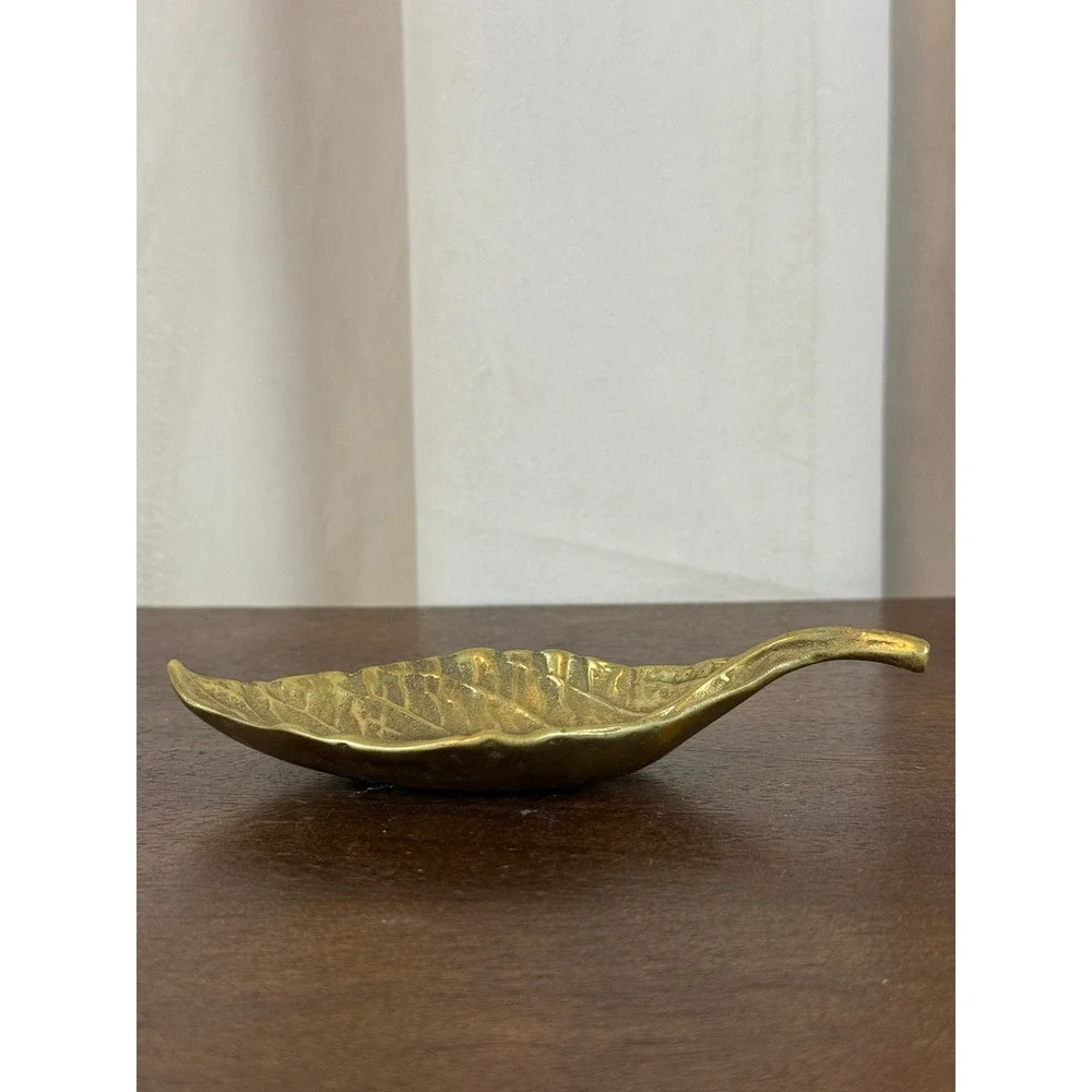 VTG 1940 Virginia Metalcrafters Solid‎ Brass Hydrangea Leaf 6